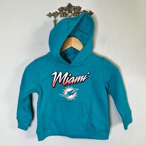Miami Dolphins Outerstuff Hoodie NFL Boys Size S (4) Teal Pullover Graphic NEW